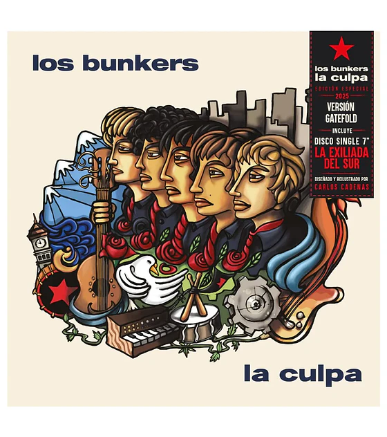 LOS BUNKERS -  LA CULPA  --  VINILO SIMPLE + 7″