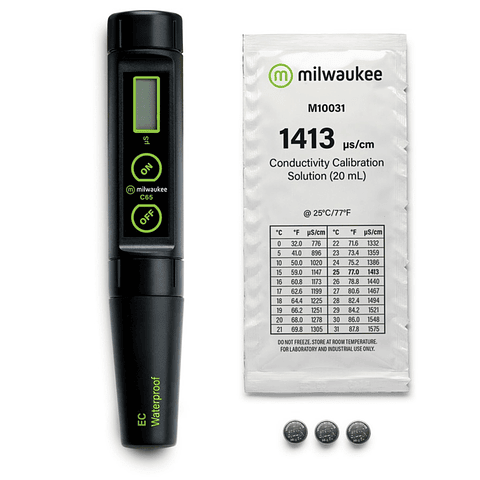 Milwaukee C65 Low Range Waterproof Conductivity Pen with ATC and Replaceable Electrode