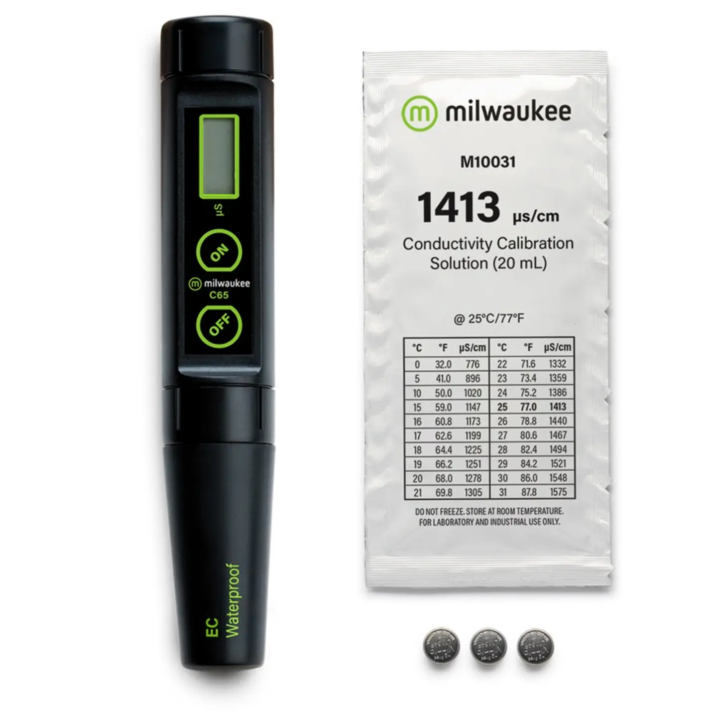 Milwaukee C65 Low Range Waterproof Conductivity Pen with ATC and Replaceable Electrode 1
