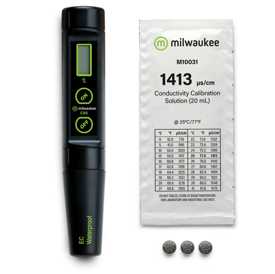 Milwaukee C65 Low Range Waterproof Conductivity Pen with ATC and Replaceable Electrode 1