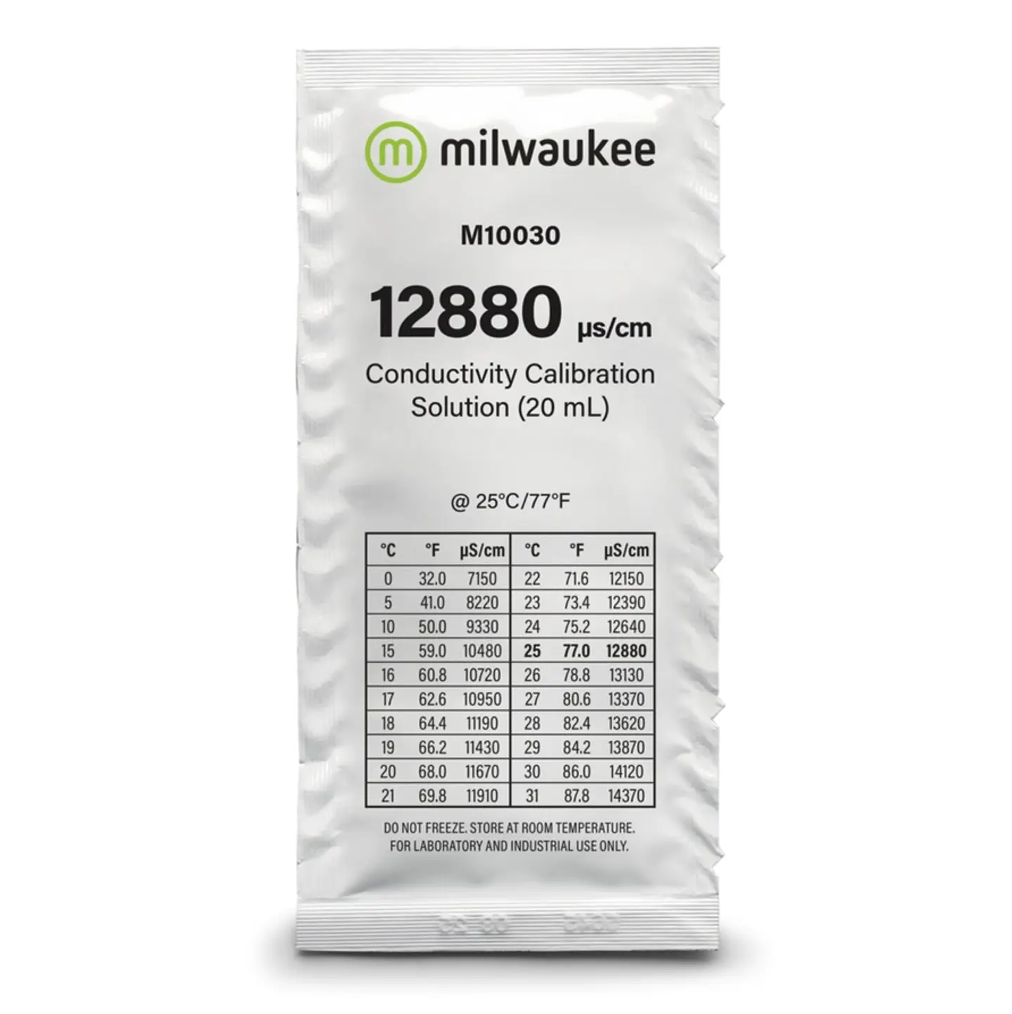 Milwaukee M10030B 12880 µS/cm Conductivity Calibration Solution Sachets 20 mL 1