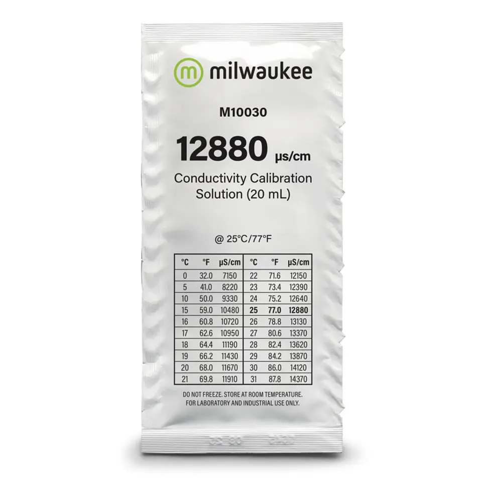Milwaukee M10030B 12880 µS/cm Conductivity Calibration Solution Sachets 20 mL 1