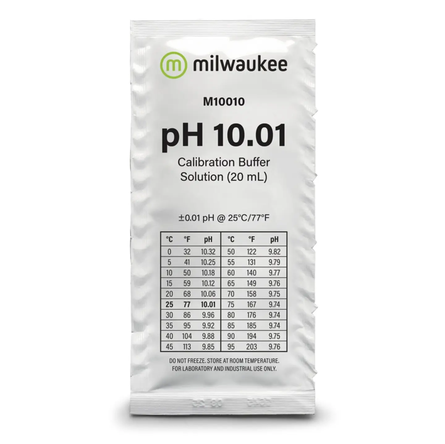 Milwaukee M10010B pH 10.01 Calibration Solution Sachets 20 ml 1
