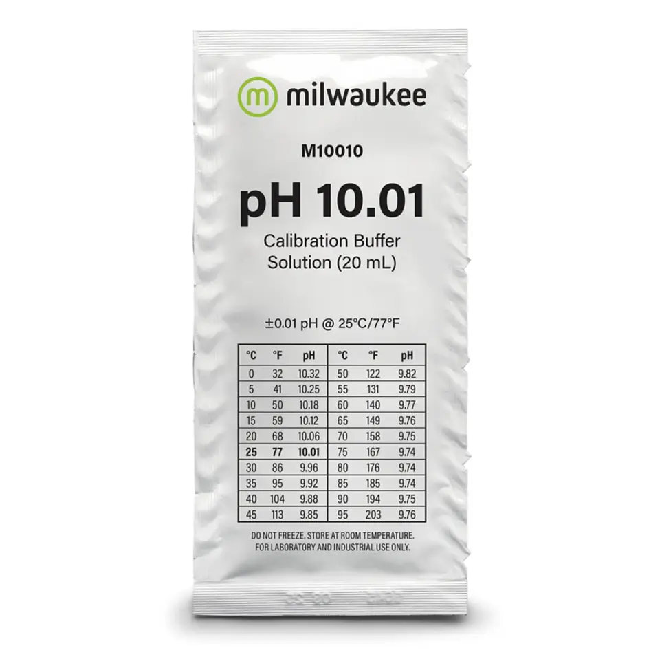 Milwaukee M10010B pH 10.01 Calibration Solution Sachets 20 ml 1