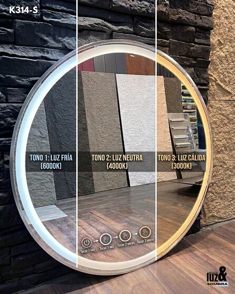 ESPEJO LED 80*80 PLATA