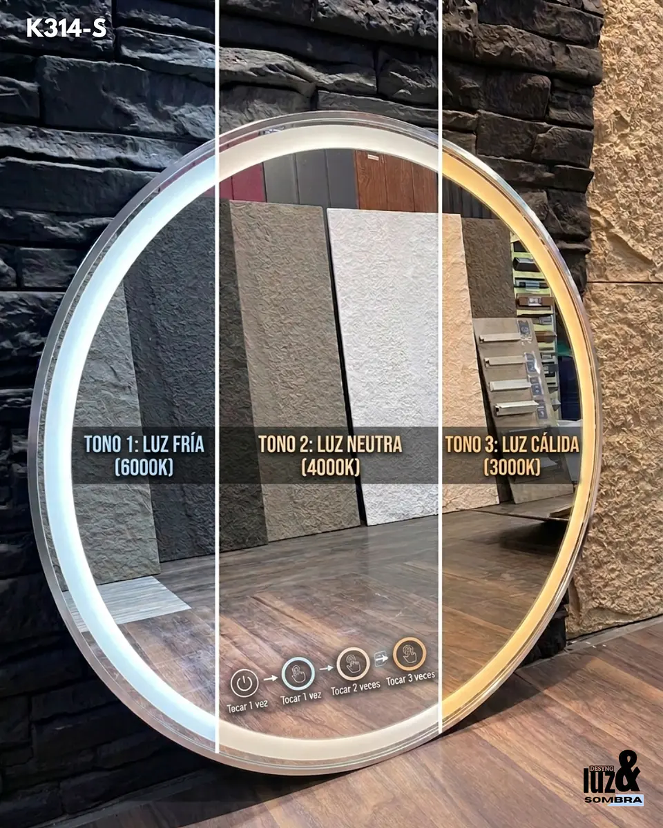 ESPEJO LED 80*80 PLATA 1