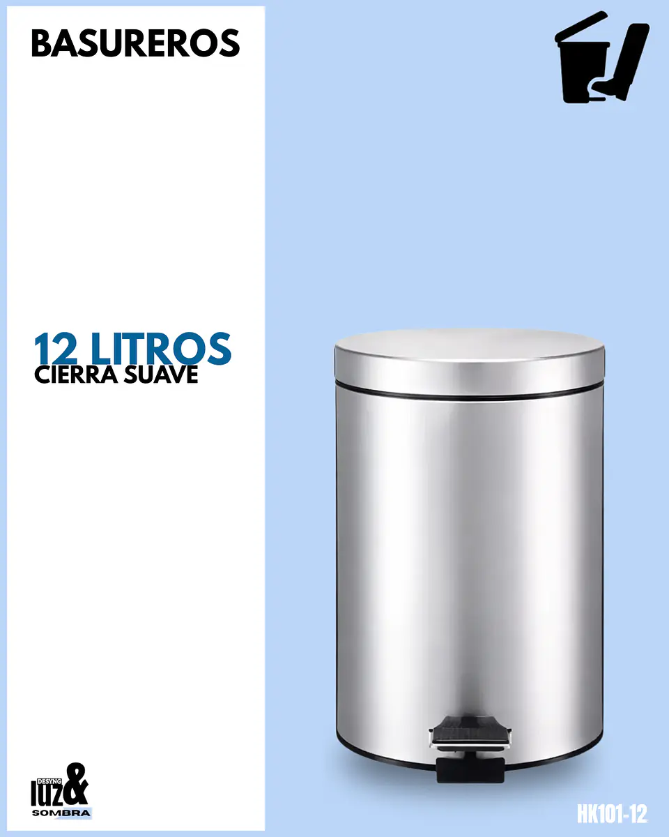 Basureros de 12 litros gris 1