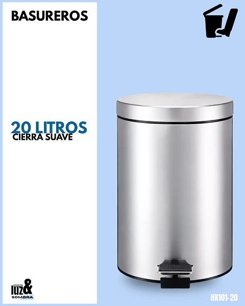 Basureros de 20 litros gris
