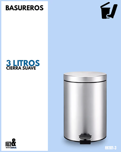 Basureros de 3 litros gris