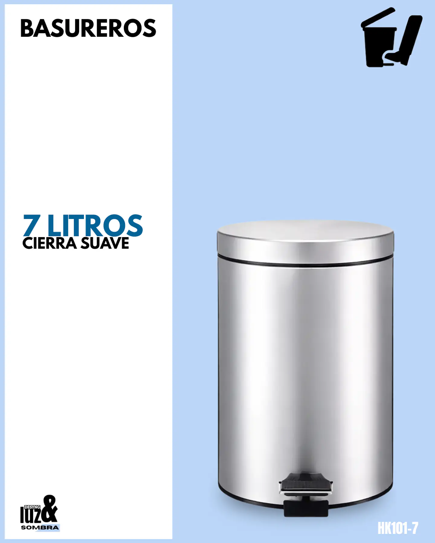 Basureros de 7 litros gris 1