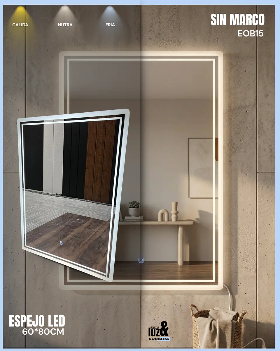 Espejo LED 60x80 cm Sin Marco 1