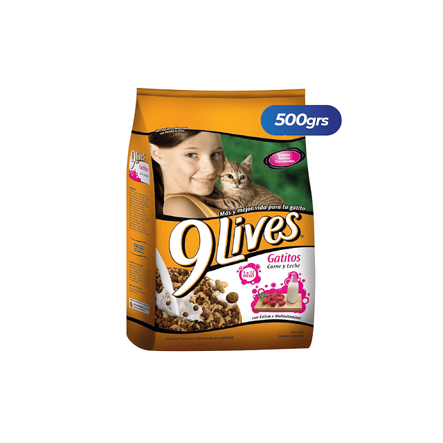 9 Lives Gatitos Carne y Leche x 500 grs