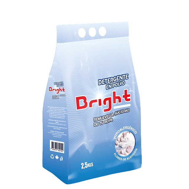 Detergente Hipoalergénico Bright Flores de algodón 2,5 KG