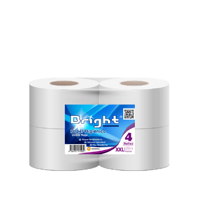 Higiénico Doble hoja Bright 4 Rollos XXL 