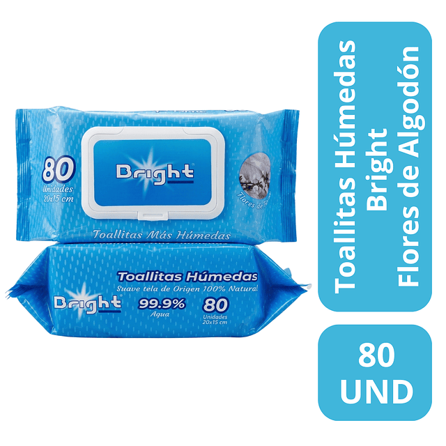 Toallitas Húmedas Bright Display 80 Unidades