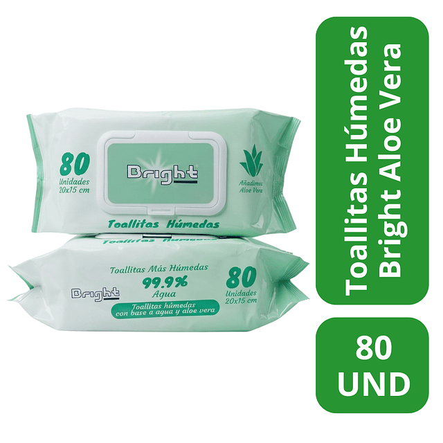 Toallitas Húmedas Bright Display 80 Unidades