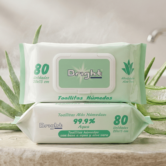 Toallitas Húmedas Bright Display 80 Unidades