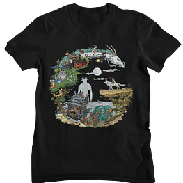 Polera Compilado Ghibli - NEGRO