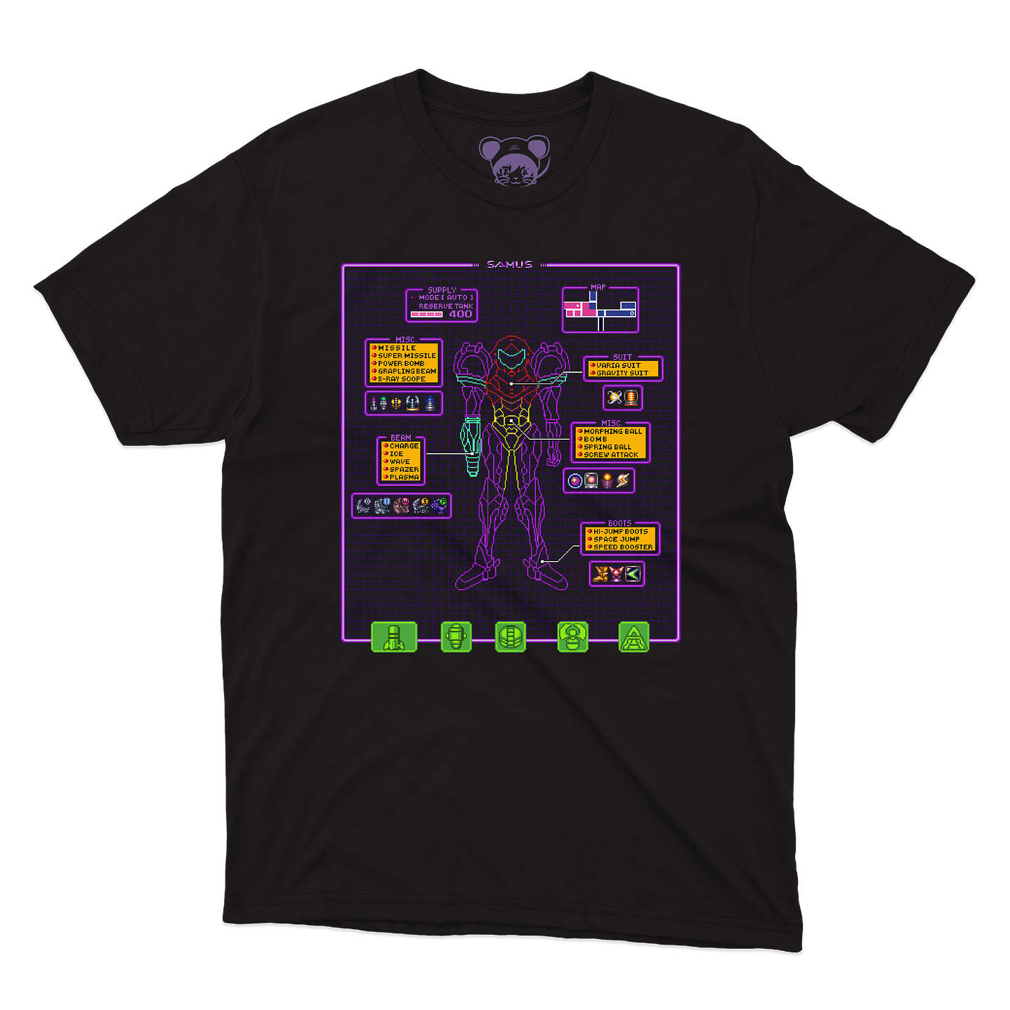 Polera Super Metroid HUD 1