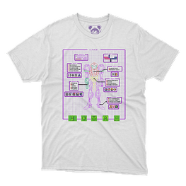 Polera Super Metroid HUD - BLANCO