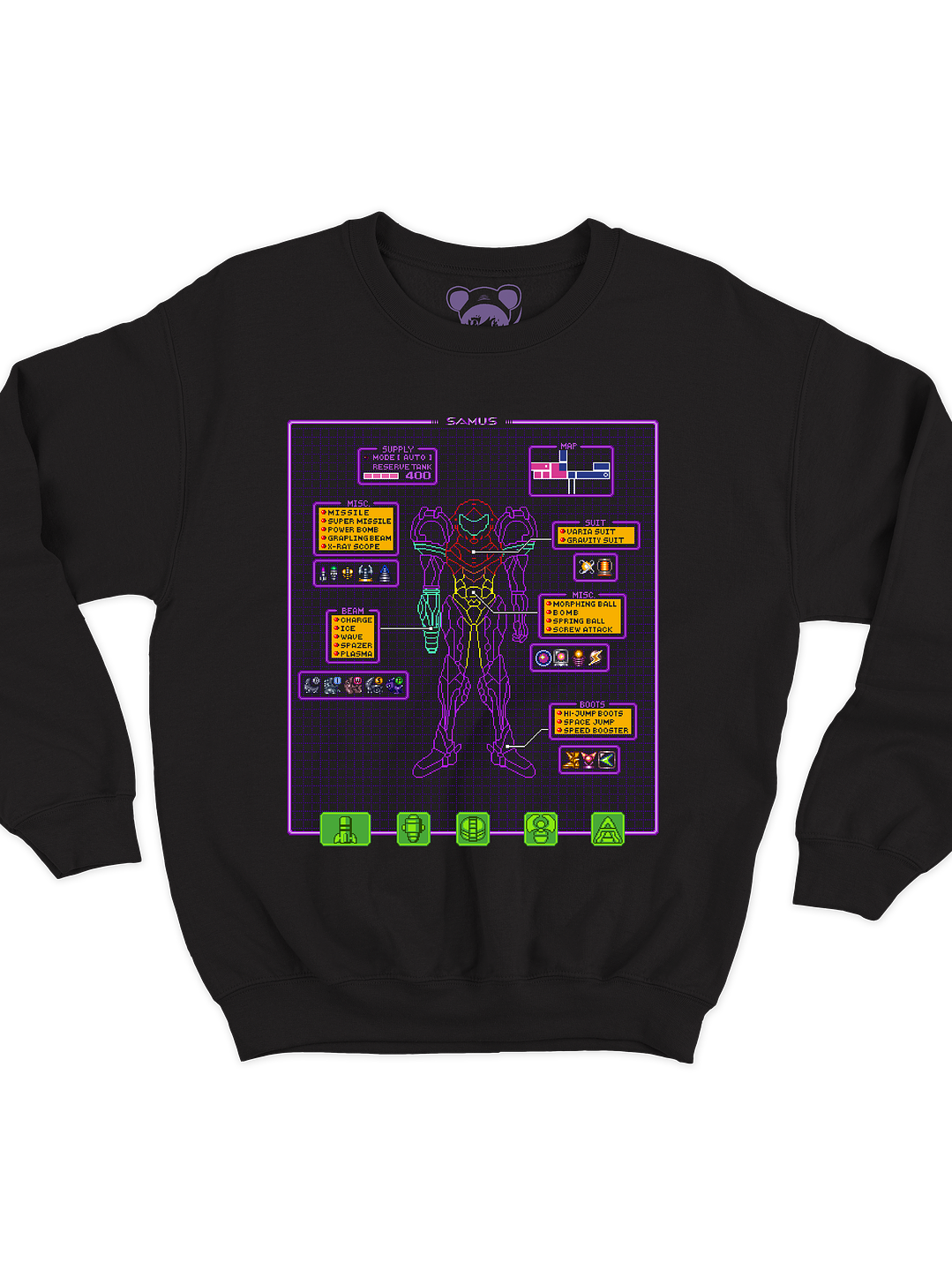 Super Metroid Hud (Polerón Cuello Polo) 1
