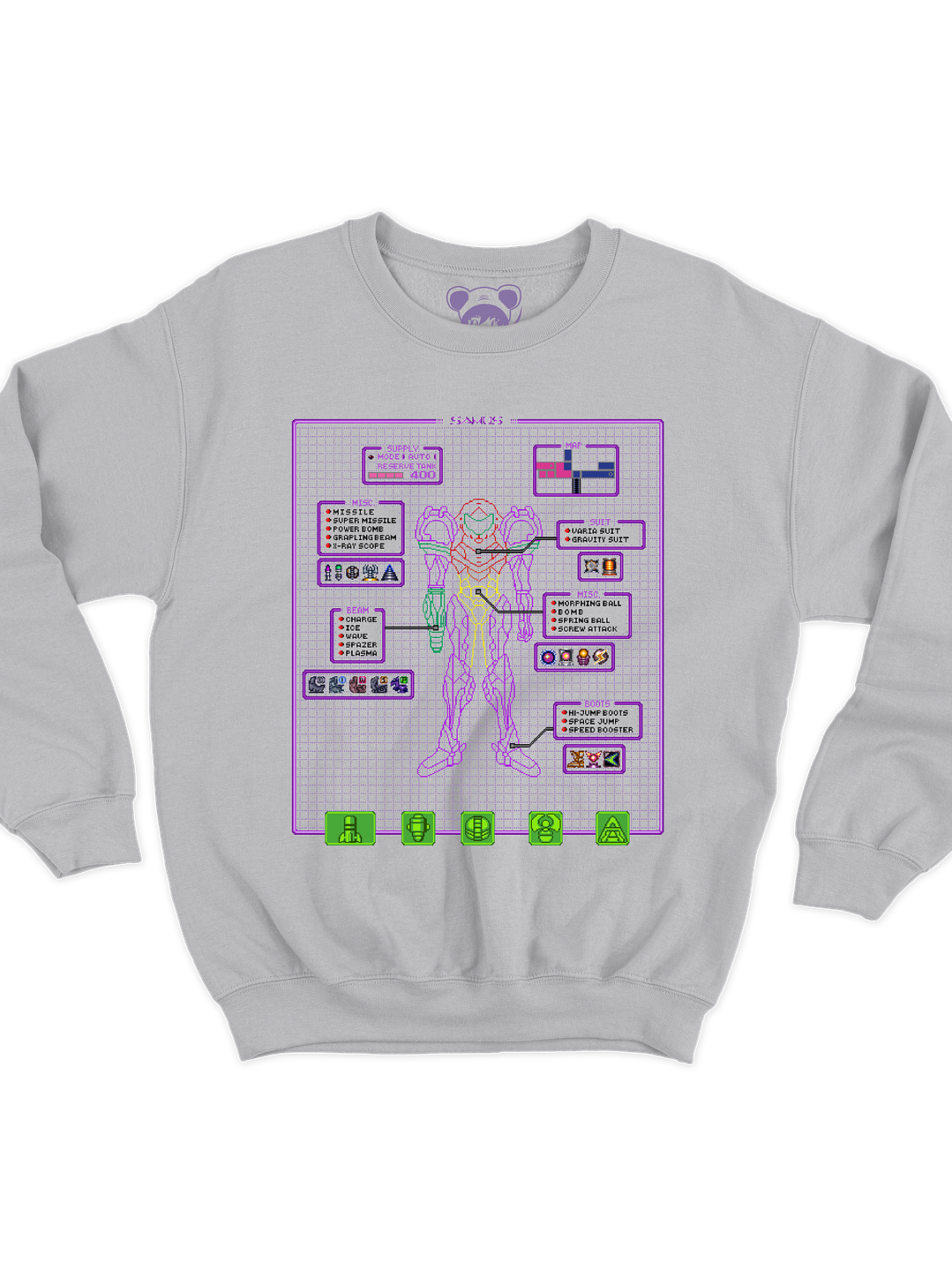 Super Metroid Hud (Polerón Cuello Polo) 2