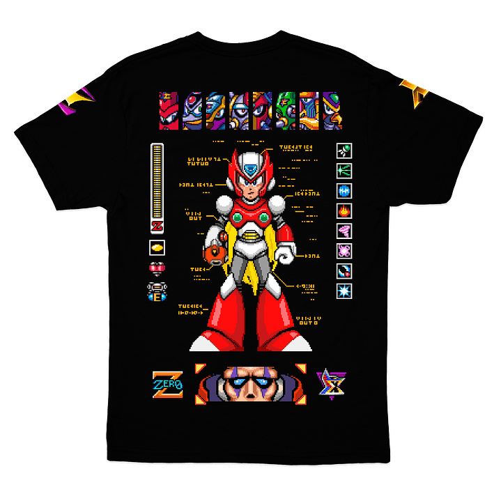 Polera Megaman X y Zero Doble 2