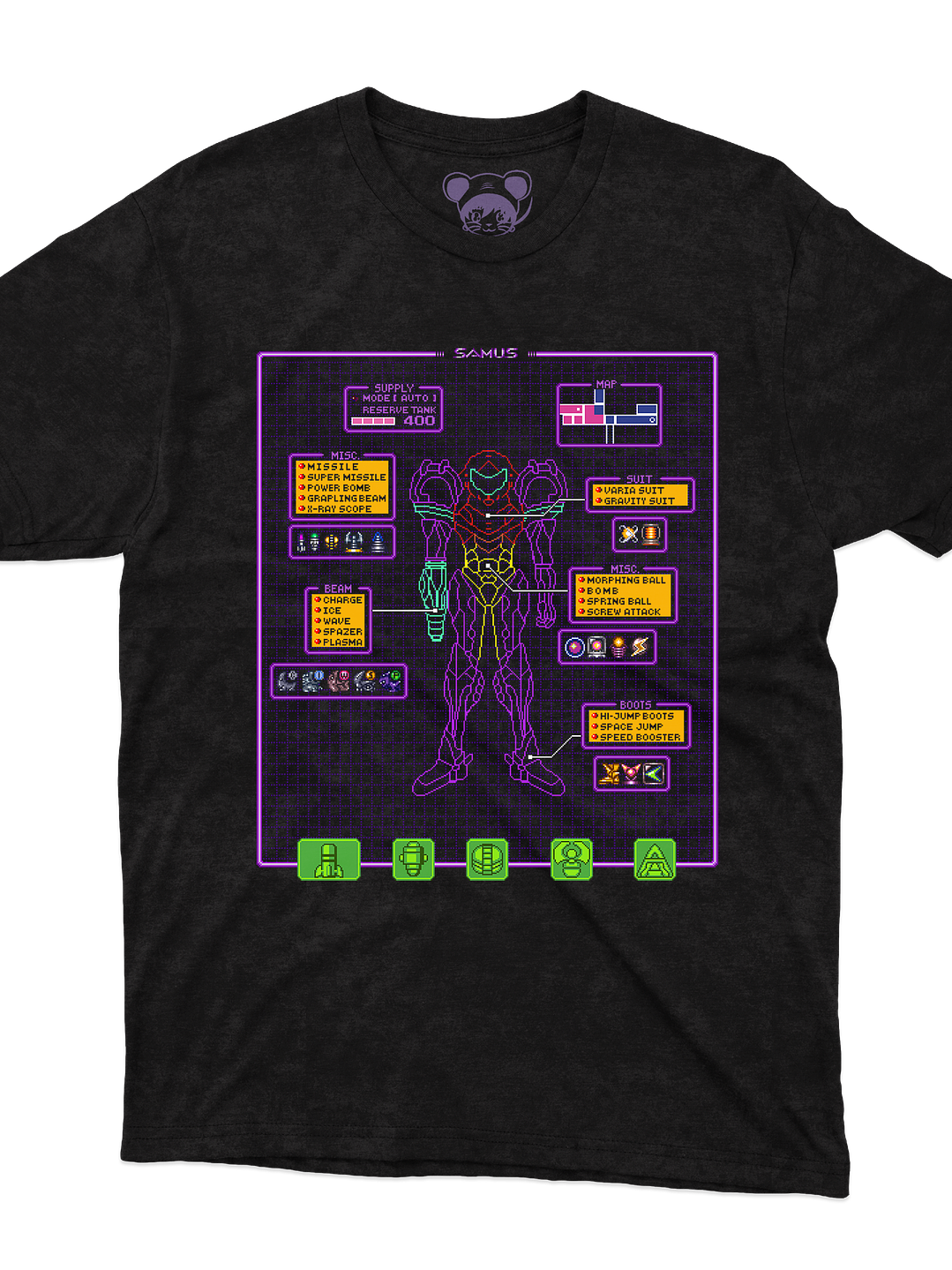 Super Metroid Hud (Polera Regular Fit) 2