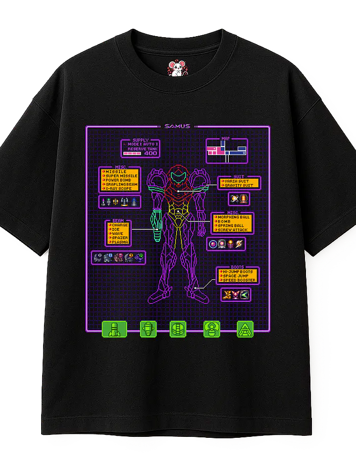 Super Metroid Hud XL (Polera Oversize) 1