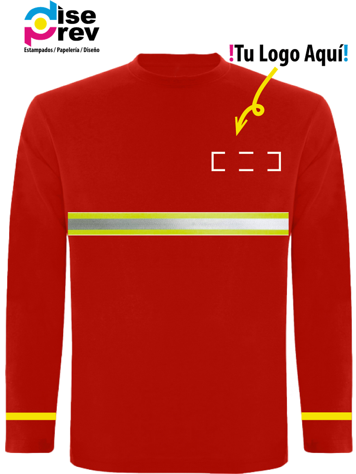 Polera Gris Manga Larga con Reflectante Unisex 4