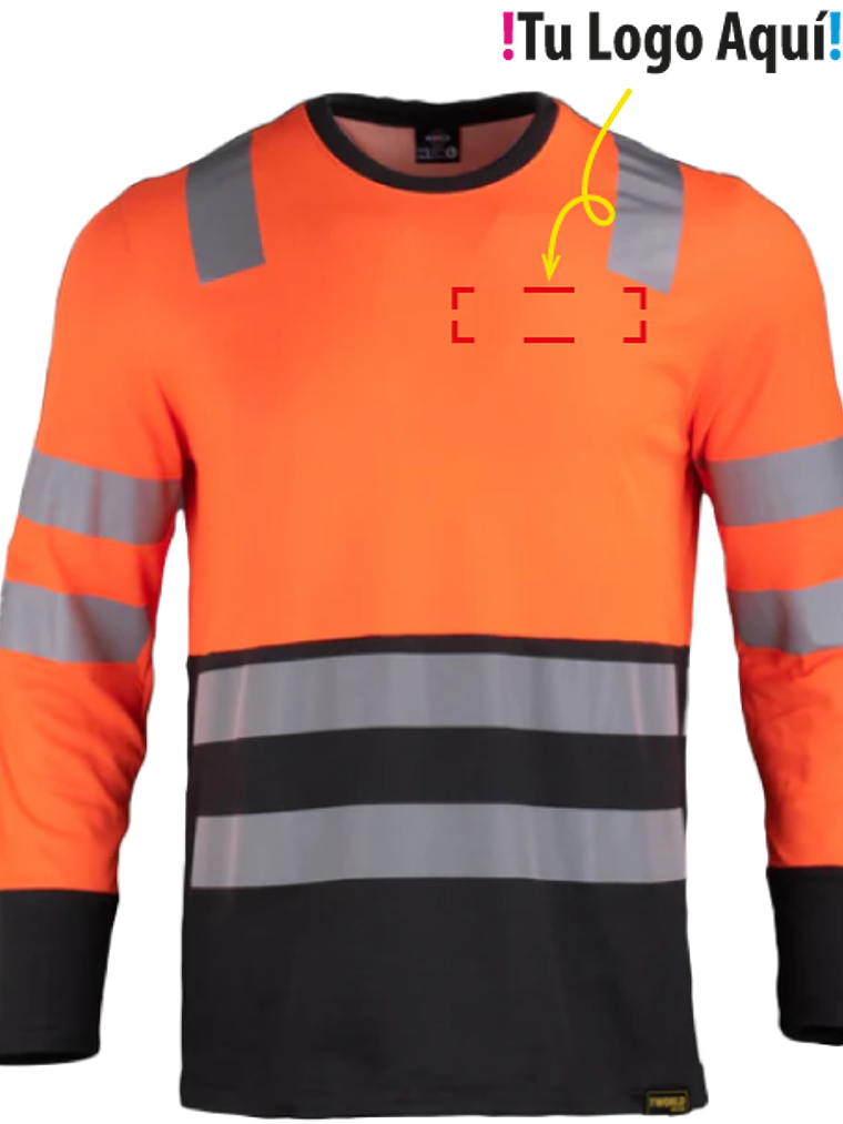 Polera Tecnica Bi color Reflectante Manga Larga Unisex 2