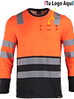 Polera Tecnica Bi color Reflectante Manga Larga Unisex - Miniatura 2