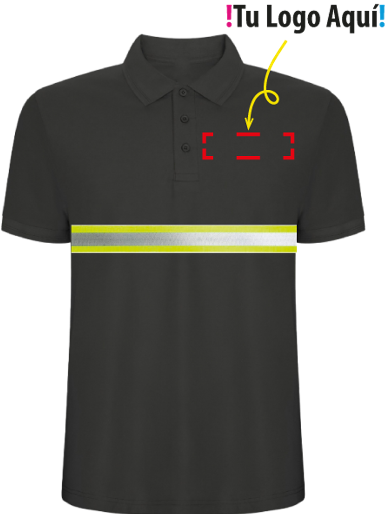 Polera Manga Corta Pique Reflectante Unisex 2