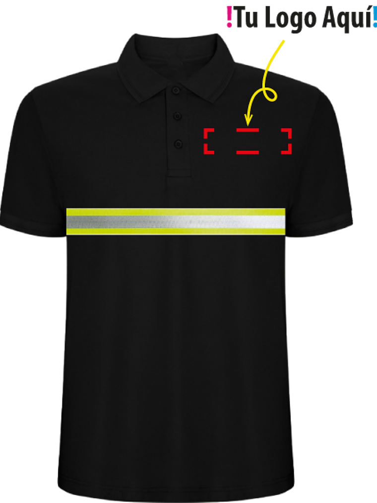 Polera Manga Corta Pique Reflectante Unisex 1