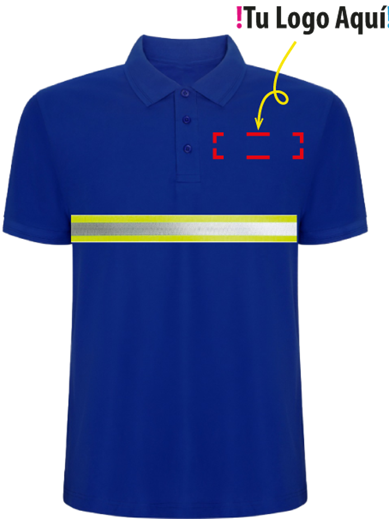 Polera Manga Corta Pique Reflectante Unisex 4