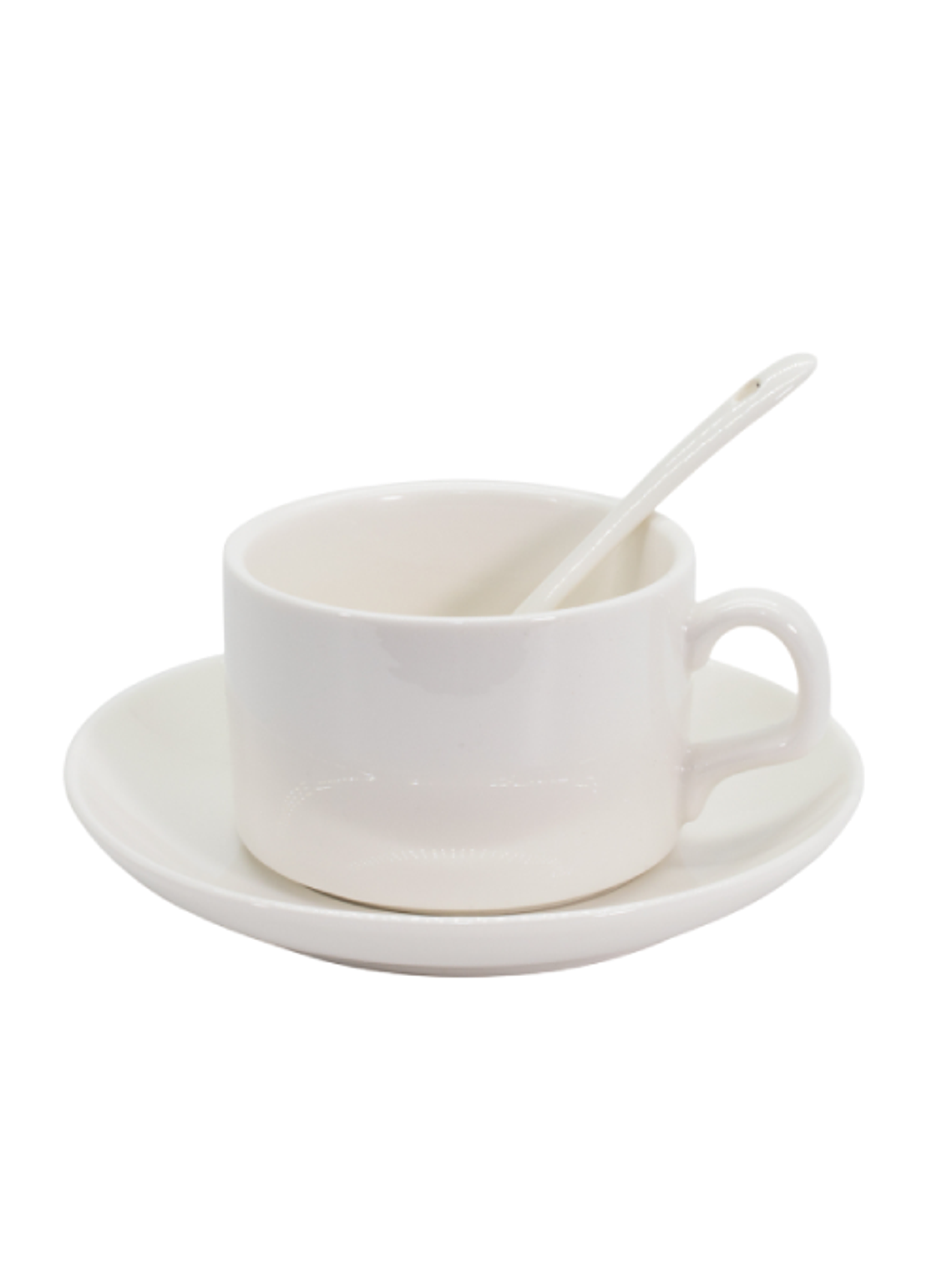 Taza Blanca Para Cafe con Platillo - Para Estampar 6 Onzas 3