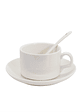 Taza Blanca Para Cafe con Platillo - Para Estampar 6 Onzas - Miniatura 3