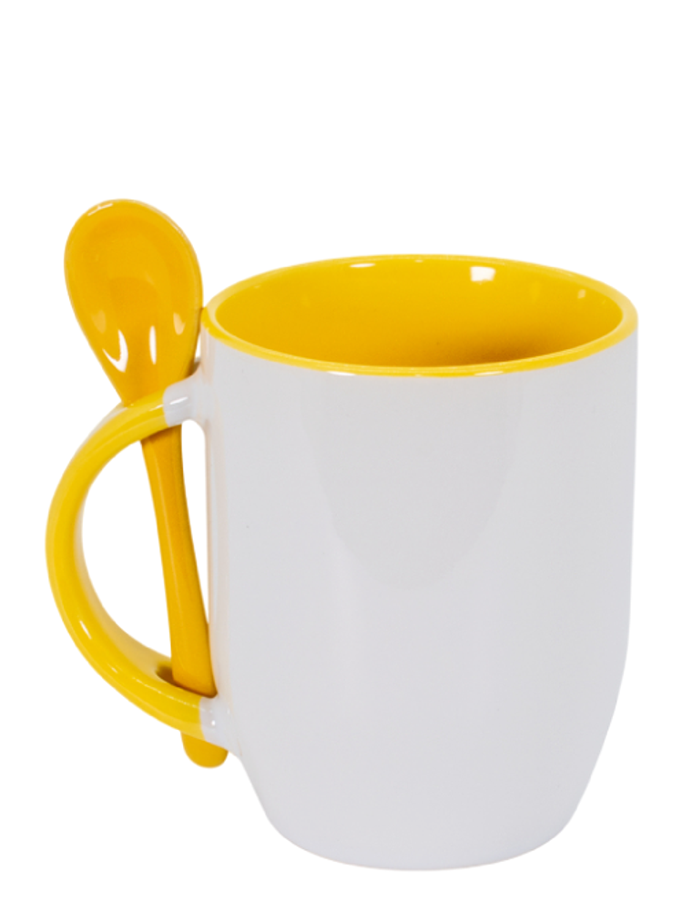 Taza con Cuchara Premium Para Estampar 11 Onzas 2