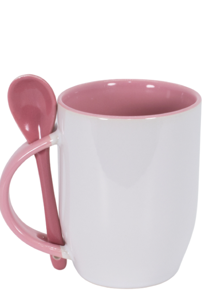 Taza con Cuchara Premium Para Estampar 11 Onzas 6