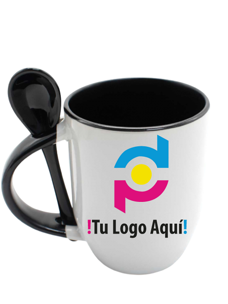 Taza con Cuchara Premium Para Estampar 11 Onzas 1