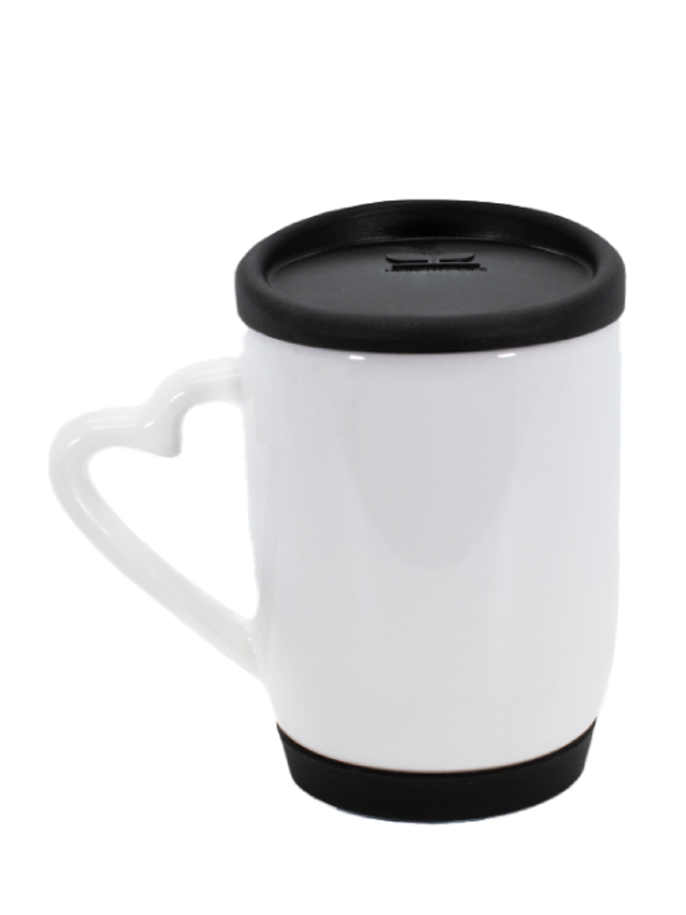 Tazón de Cerámica con Tapa, Aza corazón y Base de Silicona 2