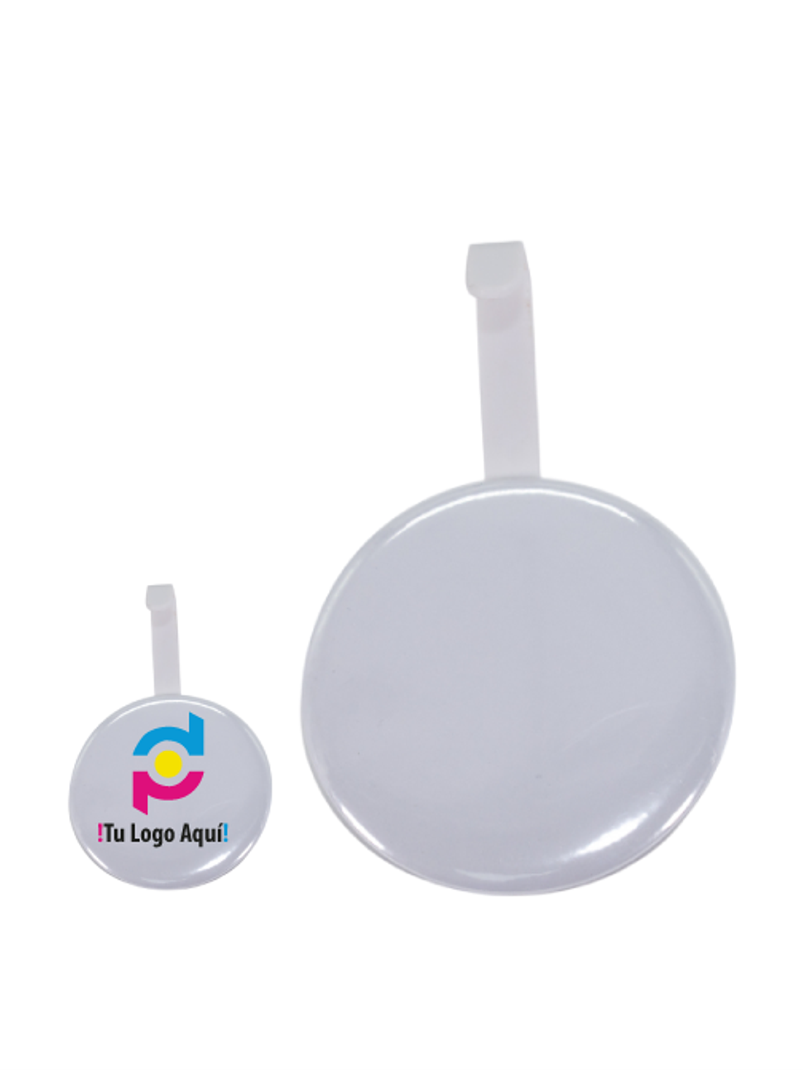 Chapitas Corporativa Tipo Colgador con Ventosa 58mm (Desde 15uni) 1