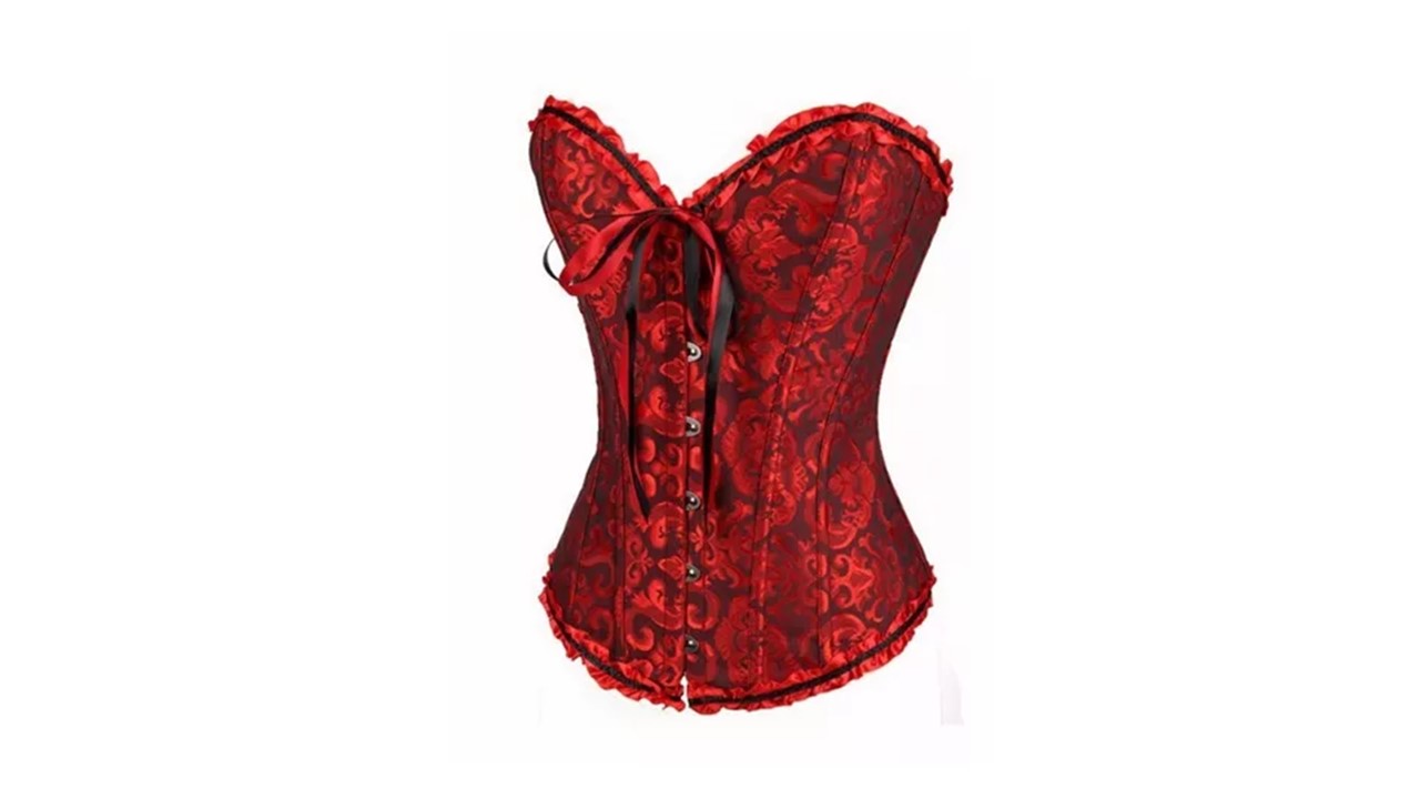 CORSET  ENCAJE BORDADO: ROJO / /NEGRO / BLANCO