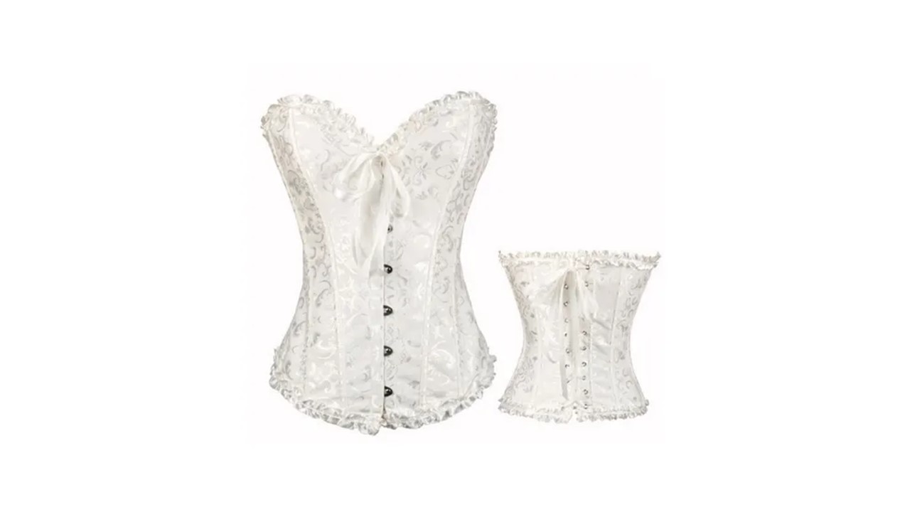 CORSET  ENCAJE BORDADO: ROJO / /NEGRO / BLANCO