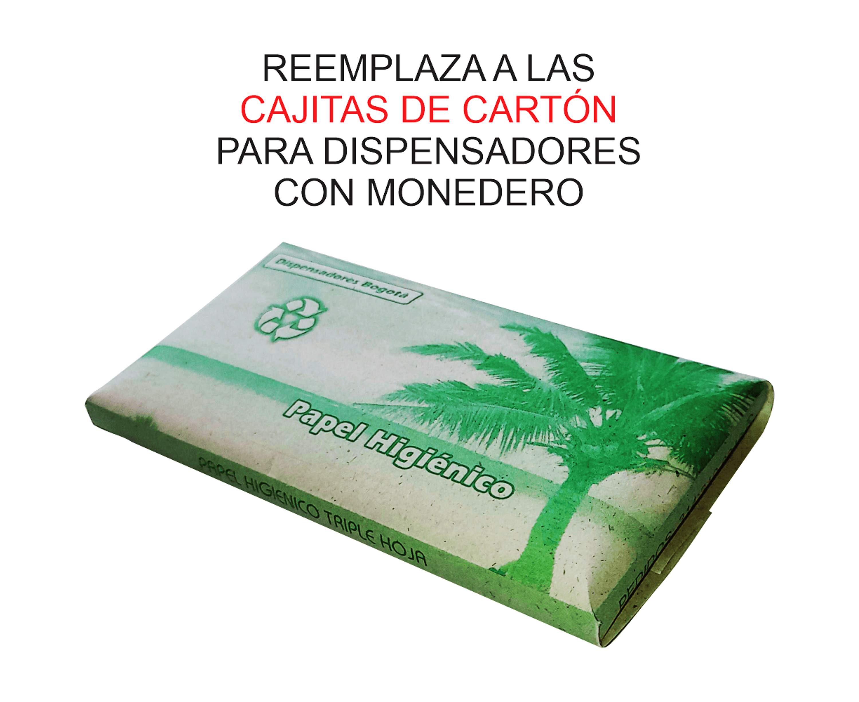 Papel higiénico para dispensador (Sobre Verde) - Paquete x 100 1