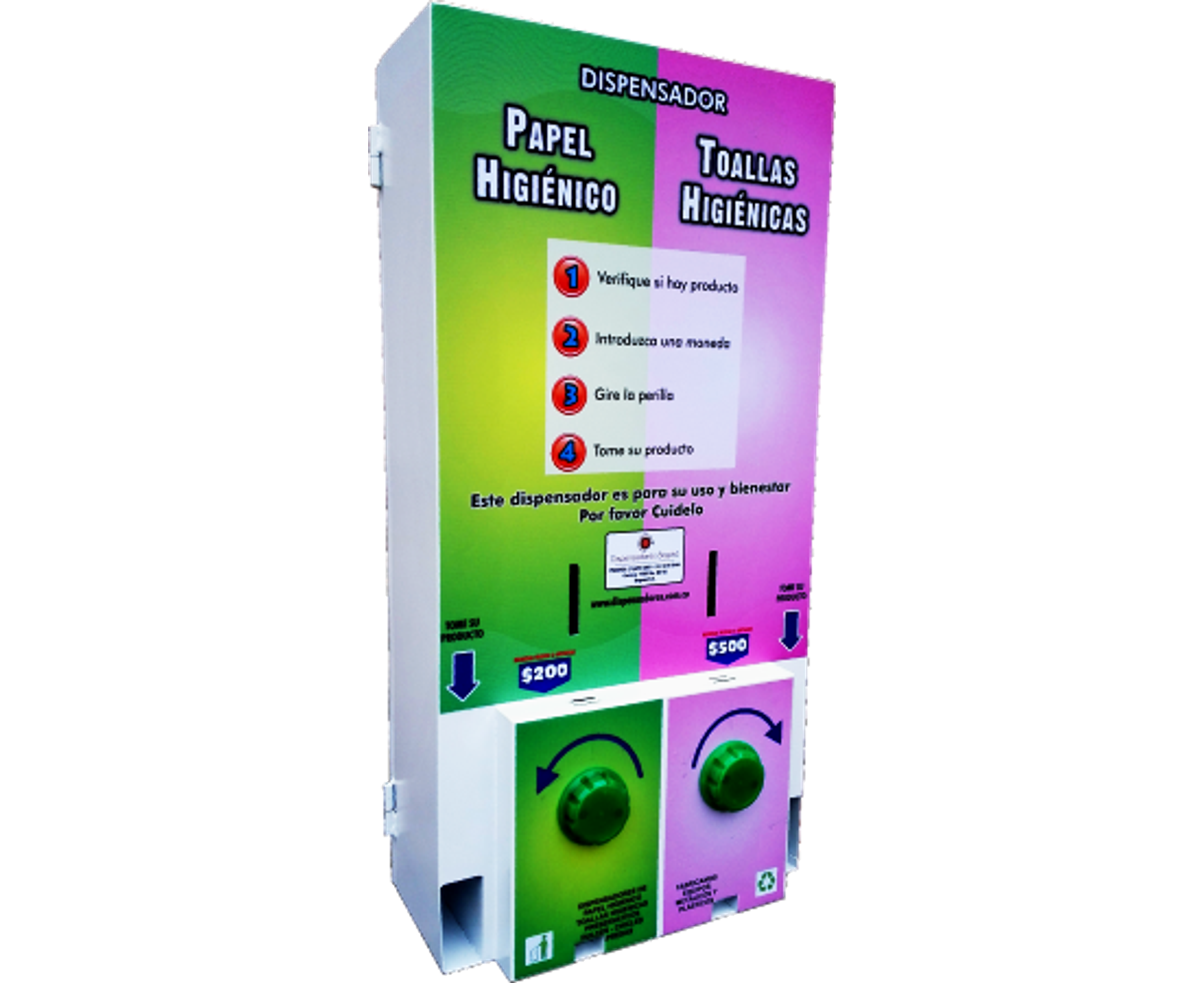 Dispensador doble servicio con monedero