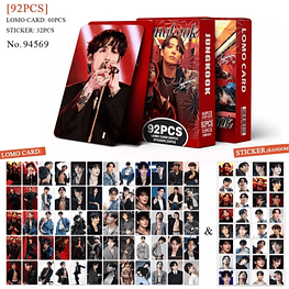 Set Photocards Jungkook Bts - 92 Pcs (60 Photocards + 32 Stickers) No Oficial