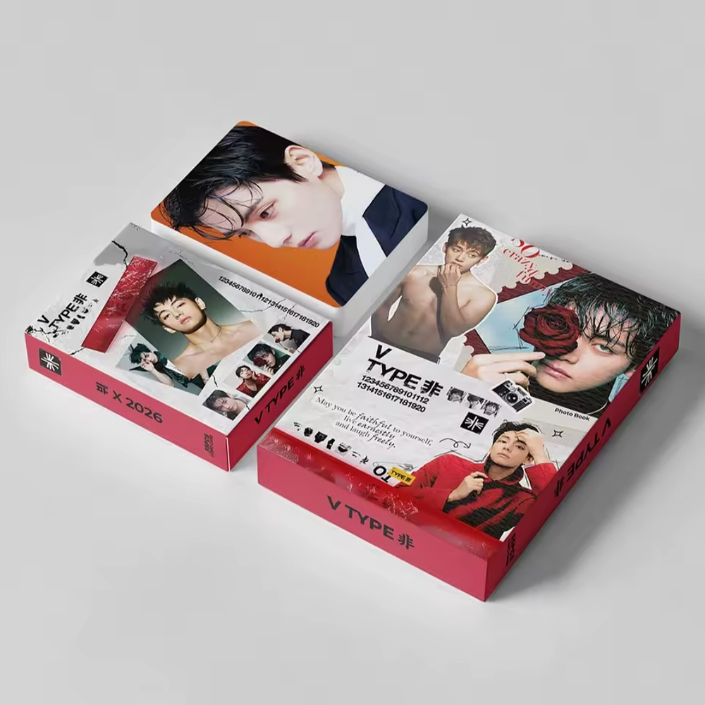 Set Photocards V Bts - 92 Pcs (60 Photocards + 32 Stickers) No Oficial