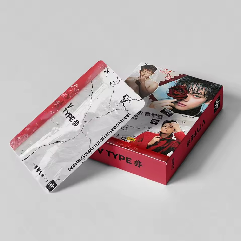 Set Photocards V Bts - 92 Pcs (60 Photocards + 32 Stickers) No Oficial