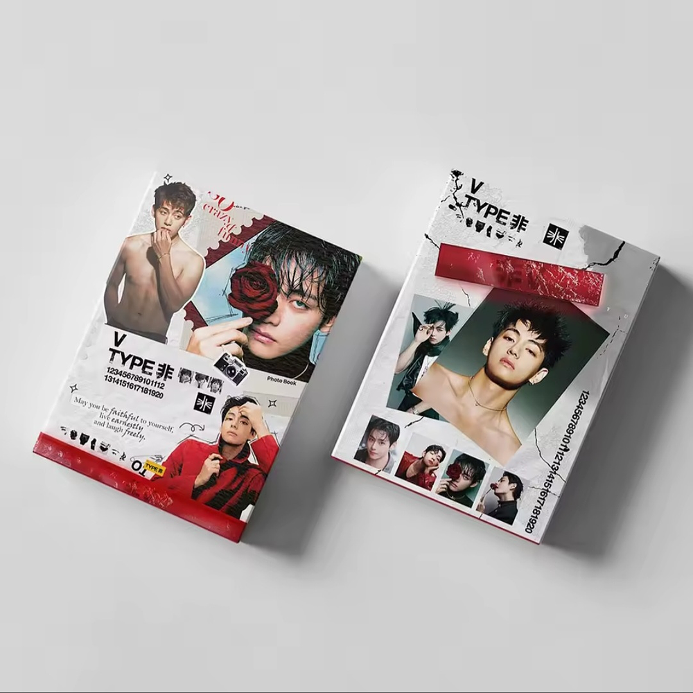 Set Photocards V Bts - 92 Pcs (60 Photocards + 32 Stickers) No Oficial
